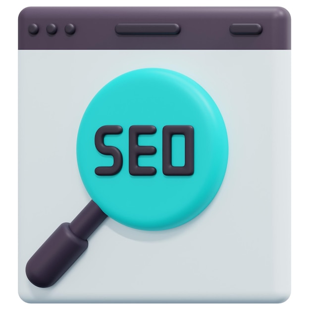 illustration d'icône de rendu 3d seo
