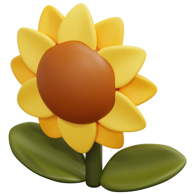 illustration de l'icône de rendu 3d de tournesol