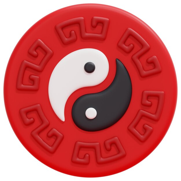Photo illustration d'icône de rendu 3d yin