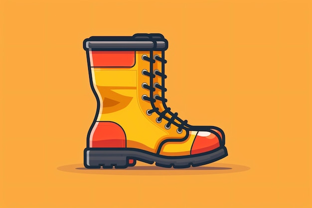 Illustration d'une icône de style plat pour les bottes de pompier