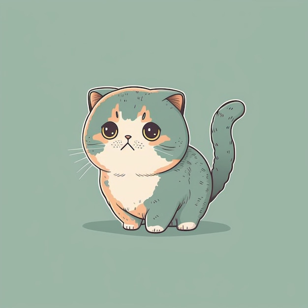 Illustration d'icône de vecteur de dessin animé mignon chat