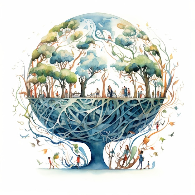 illustration d'une illustration fantaisiste d'un globe représentant le