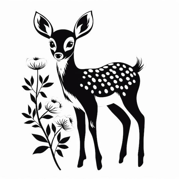 illustration de l'illustration vectorielle d'une biche mignonne dans le style