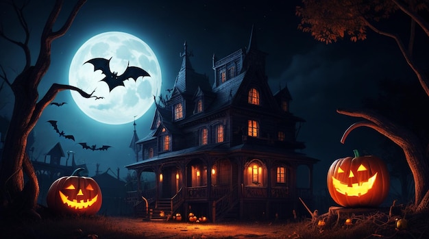 Illustration de l'image d'arrière-plan du thème du concept de nuit d'Halloween