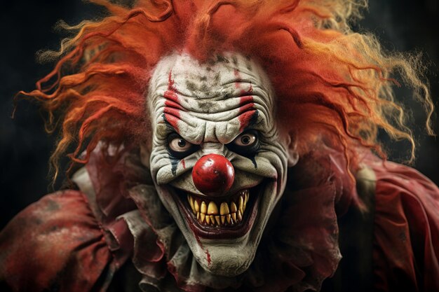 Photo illustration de l'image du clown thème du carnaval des clowns des clowns effrayants