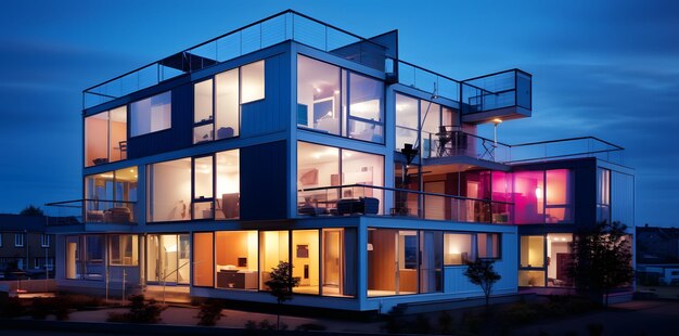 illustration immobilière conception de maisons urbaines modernes visualisation architecturale de maisons modernes