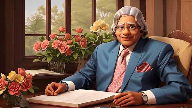 Photo illustration d'une impression d'un apj abdul kalam ancien président de l'inde