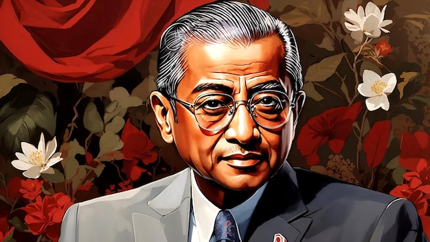 Photo illustration d'une impression mahathir mohamad