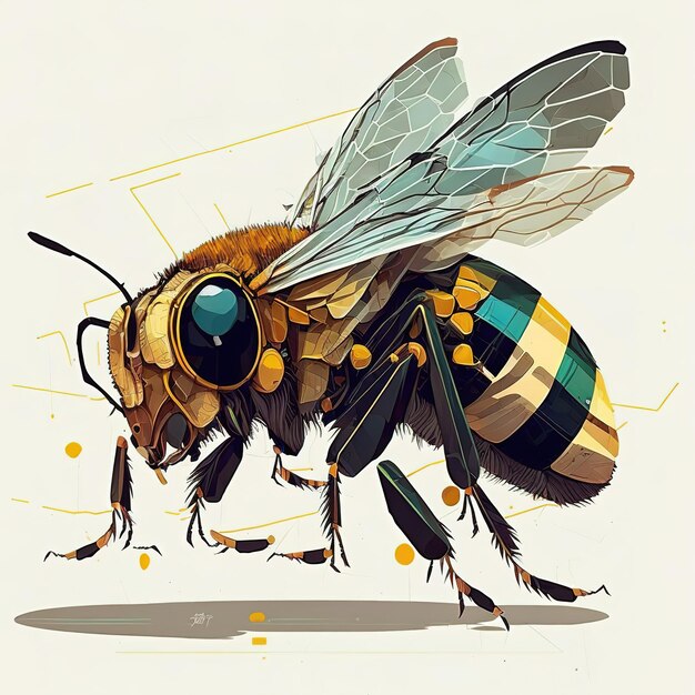 Illustration d'insecte abeille