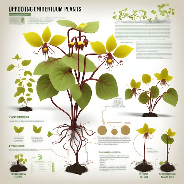 Photo illustration inspirée du concept infographique de l'usine epimedium