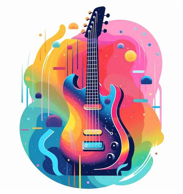 Illustration d'instruments de musique colorés