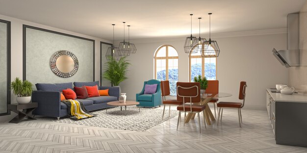 Photo illustration de l'intérieur du salon