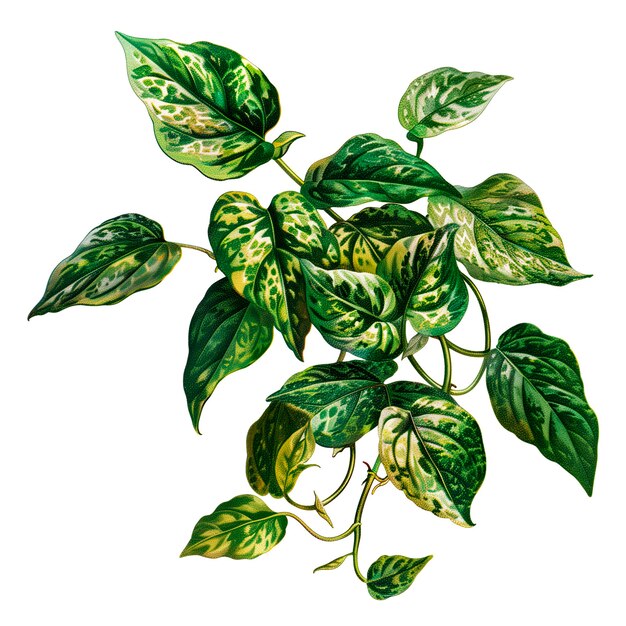 Photo illustration isolée d'une branche de la plante pothos