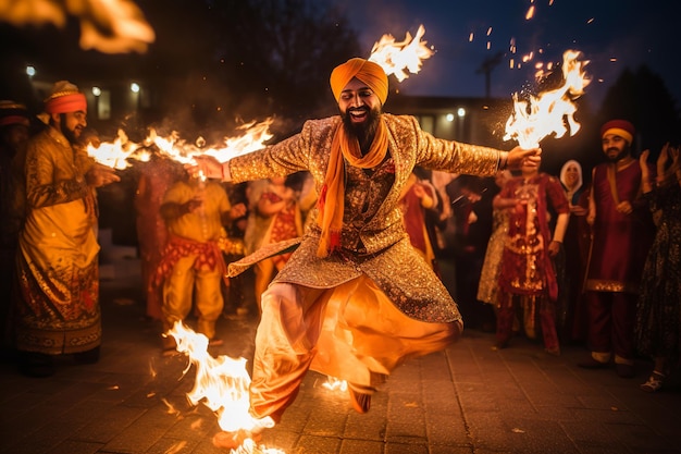 illustration isolée de la danse lohri de haute qualité