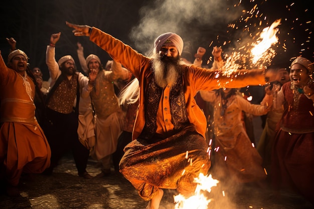 illustration isolée de la danse lohri de haute qualité