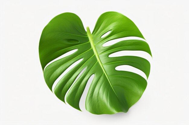 Photo illustration isolée d'une feuille de monstera tropicale png fond blanc