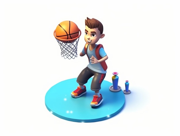 Illustration isométrique de basket-ball