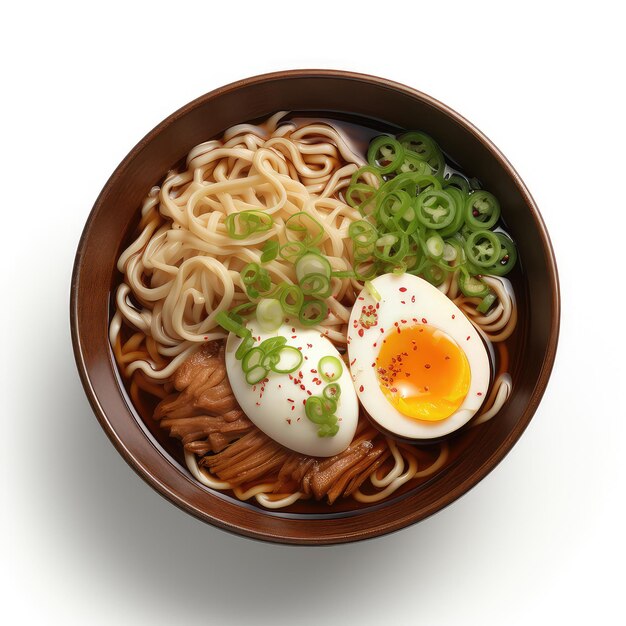 Photo illustration japonaise ramen dessin blanc vue supérieure