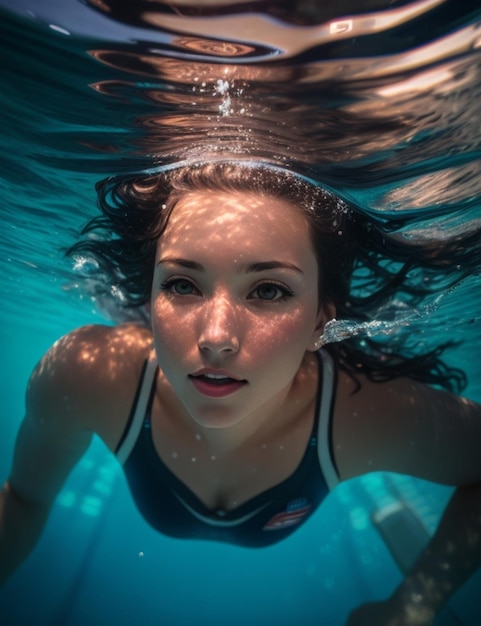 Illustration d'une jeune fille sous l'eau