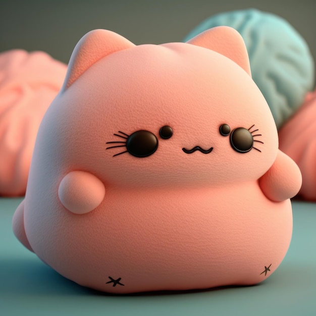 Illustration de jouet en peluche chat spongieux mignon