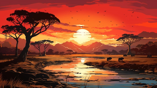 Photo illustration de jour plat afrique