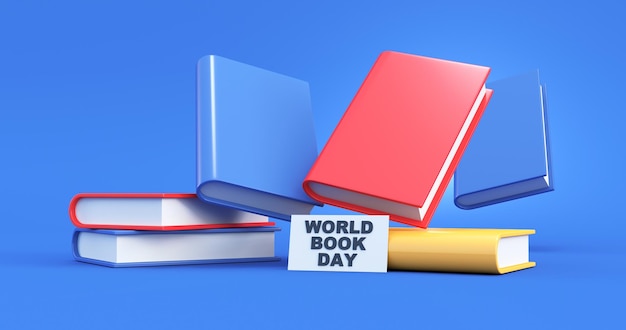 Illustration de la journée mondiale du livre 3D