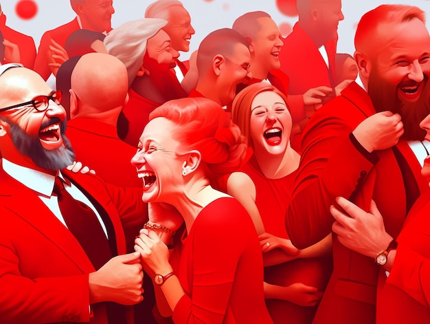 Photo illustration de la journée mondiale du rire en rouge