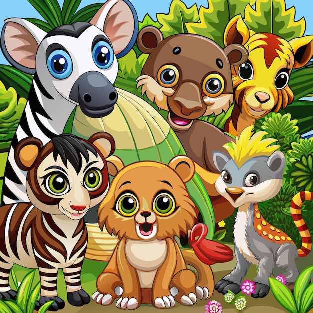 Illustration de la journée mondiale de la faune avec des animaux