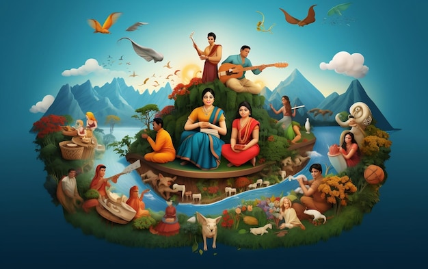 Illustration de la journée mondiale de l'hindi