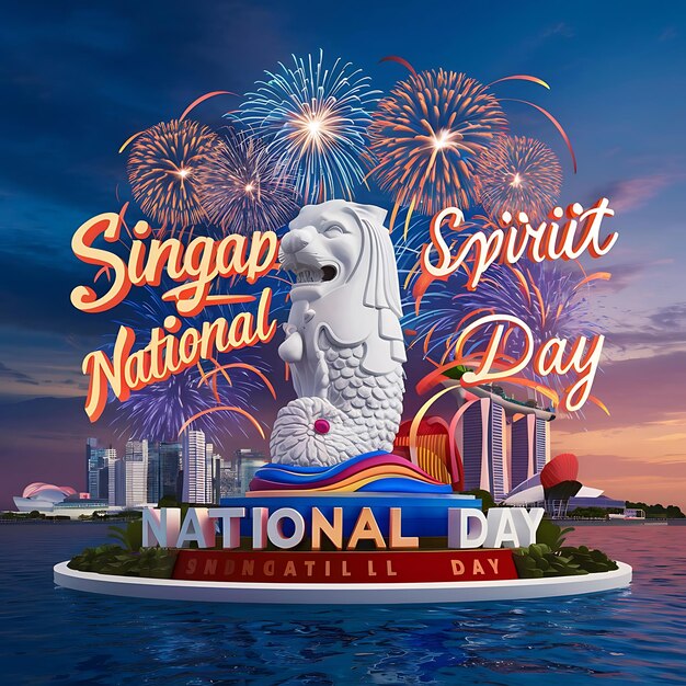 Photo illustration de la journée nationale de singapour