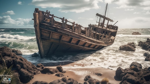 Photo illustration de la journée de plage propre 3d réaliste