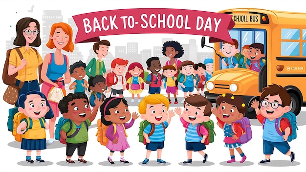 Illustration de la journée de retour à l'école