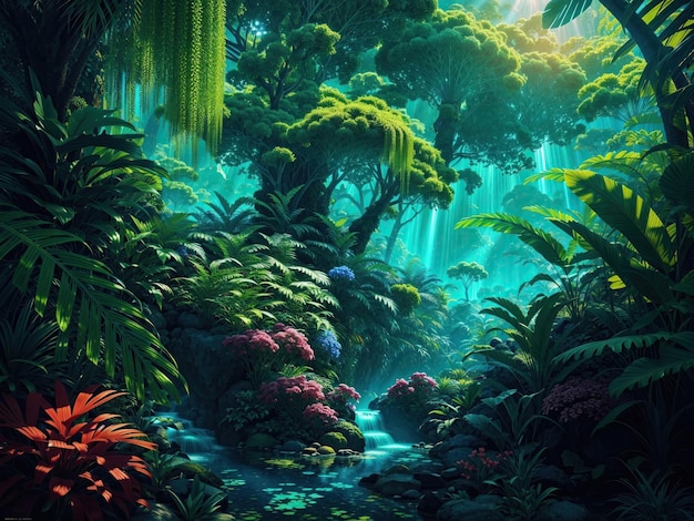 illustration de la jungle tropicale amazonienne