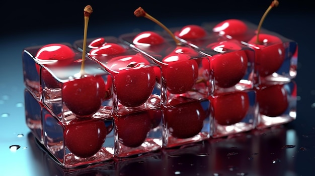 Photo illustration de jus de cerises fraîches et juteuses éclaboussés isolés