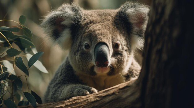 Illustration d'un koala dans une forêt dense