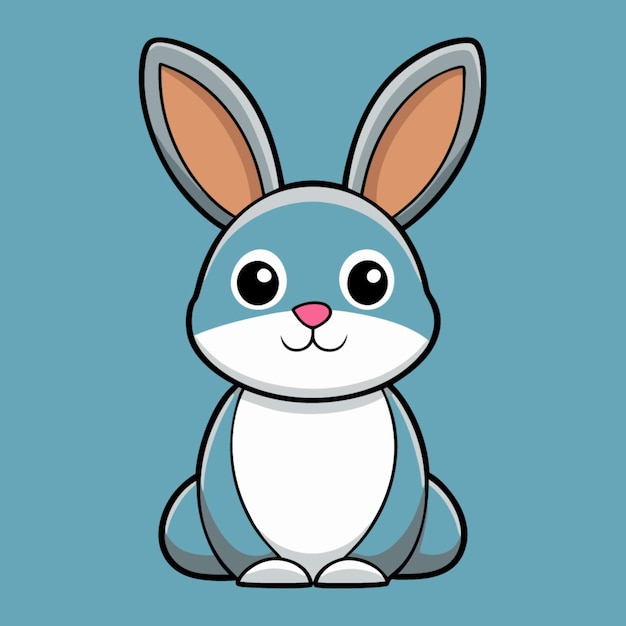 Une illustration de lapin aux couleurs ludiques et au design capricieux