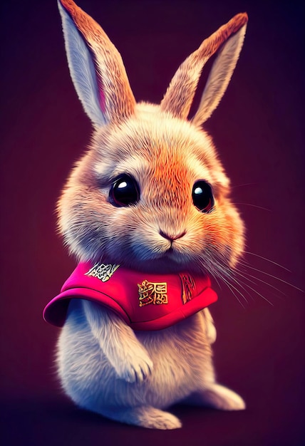 Illustration de lapin mignon année du lapin Nouvel an chinois 2023