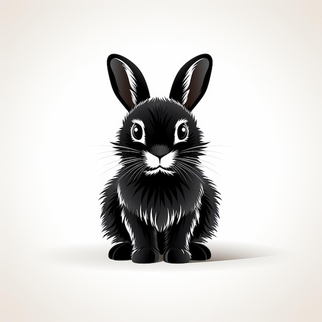 Illustration d'un lapin noir sur un fond clair
