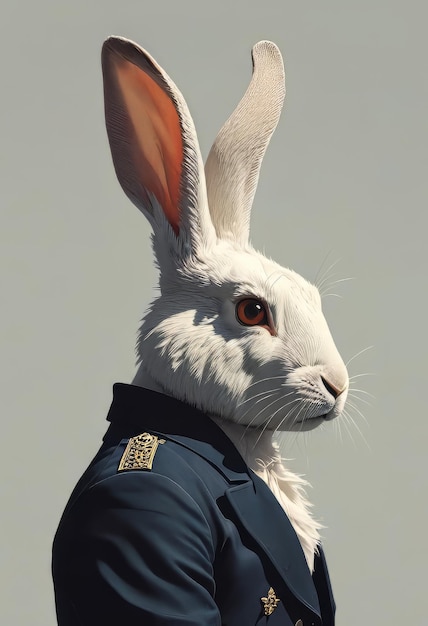 Illustration d'un lapin vêtu de vêtements de cérémonie