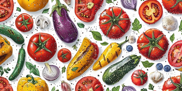 Illustration de légumes grillés délicieux