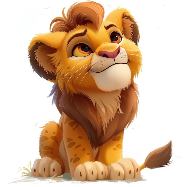 Une illustration de lion de dessin animé mignon pour enfants