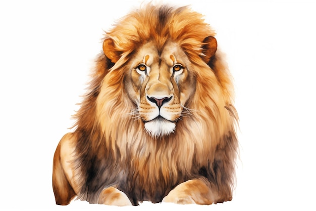 Photo illustration d'un lion sur un fond blanc isolé