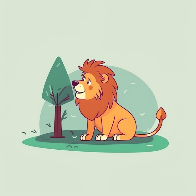 Photo illustration de lion générée par ia