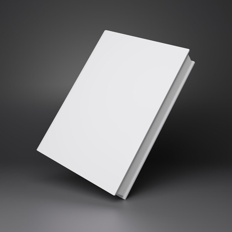 Photo illustration de livre 3d livre blanc isolé sur fond noir