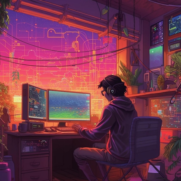 Illustration de lofi relaxant