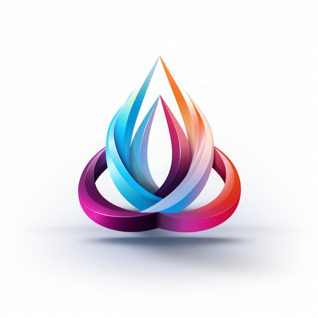 Photo illustration de logo 3d dans le style de gradient moderne gradient géométrique 3d brillant élément de logo abstrait