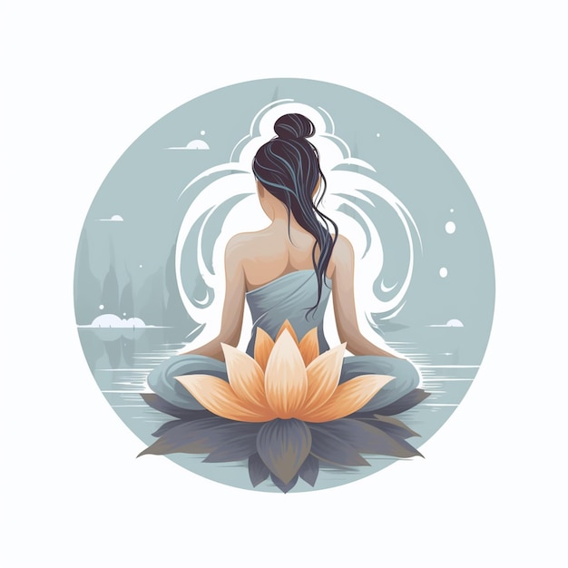 Une illustration de logo de lotus femme
