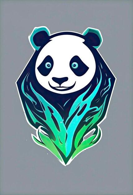 Photo illustration de logo de panda coloré