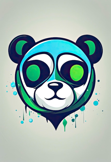 Photo illustration de logo de panda coloré
