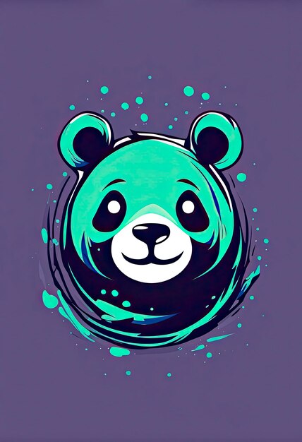 Photo illustration de logo de panda coloré